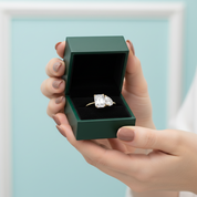 2.8 Ctw Emerald & Pear Cut Diamond OptionEngagement Ring - Evani Naomi Jewelry