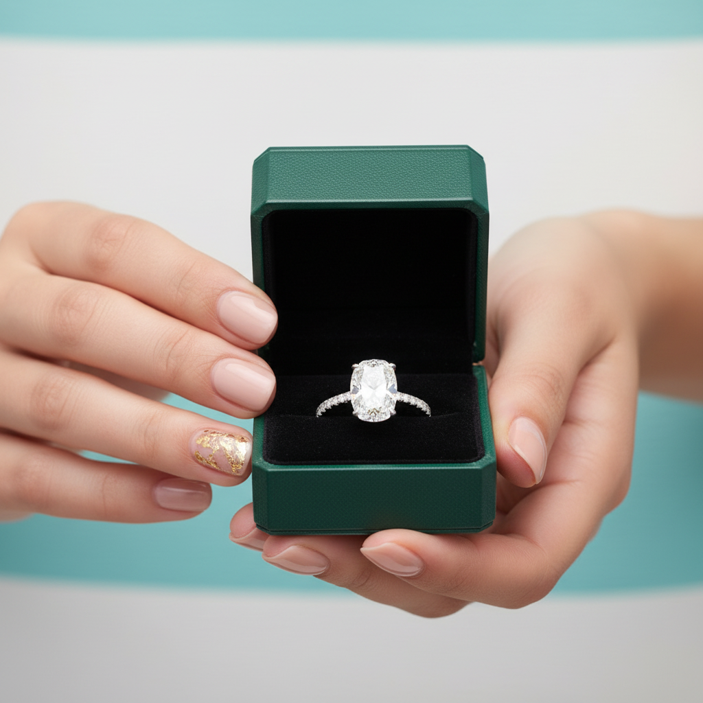 2.90 Ct Old Mine Cut Diamond Option 14K White Gold Engagement Ring