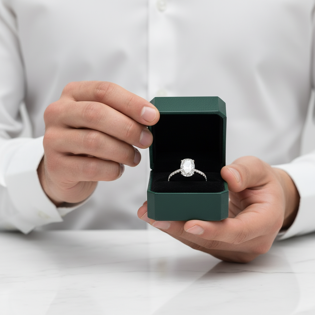 2.90 Ct Old Mine Cut Diamond Option 14K White Gold Engagement Ring