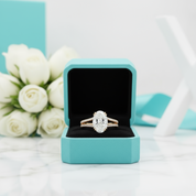 2.90 Ct Oval Cut Diamond Split Shank Engagement Ring