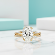 2.90 Ct Oval Cut Diamond Split Shank Engagement Ring