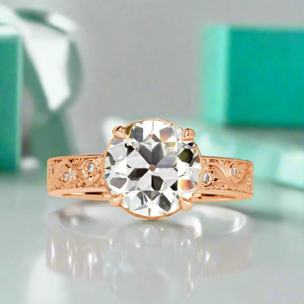 2.90 ct Old European Cut Diamond Engagement Ring-Evani Naomi Jewelry