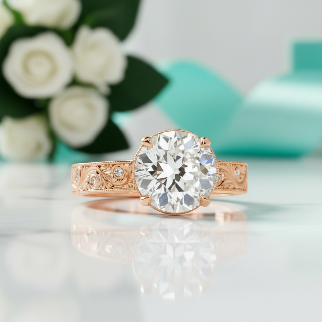 2.90 ct Old European Cut Diamond Engagement Ring-Evani Jewelry
