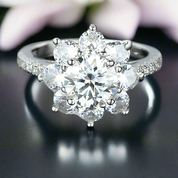2ct 8mm Sun Flower Diamond Engagement Ring-Evani Naomi Jewelry