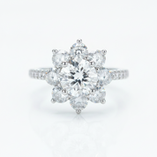 2ct 8mm Sun Flower Diamond OptionEngagement Ring - Evani Naomi Jewelry