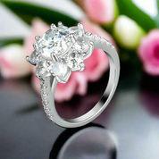 2ct 8mm Sun Flower Diamond Engagement Ring-Evani Naomi Jewelry