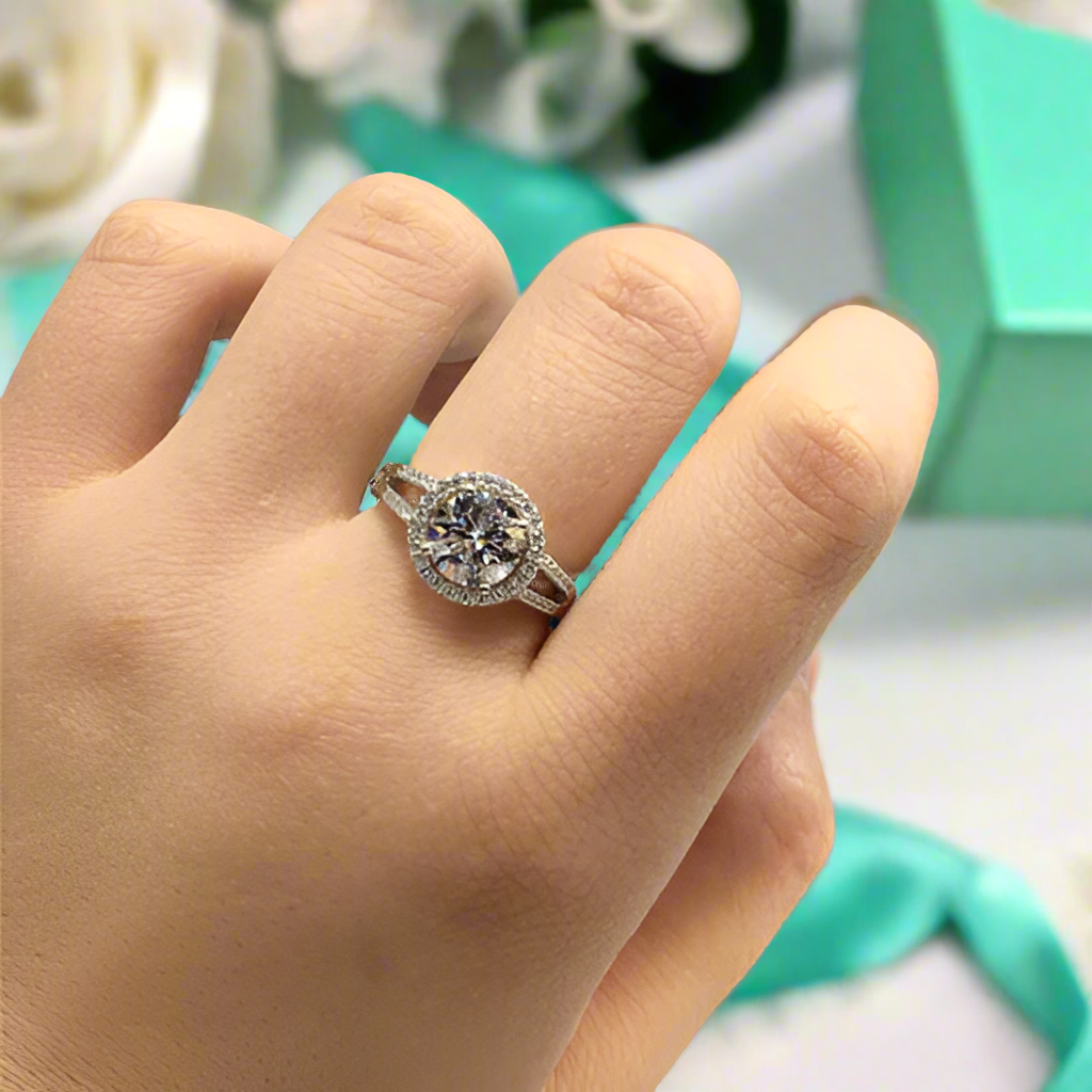 2ct Diamond Split Shank Engagement Ring-Evani Jewelry