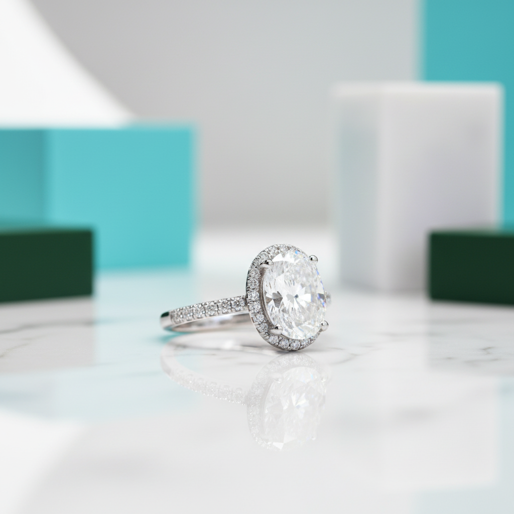 2ct Excellent Oval Cut Sparkling Diamond Engagement Ring-Evani Jewelry
