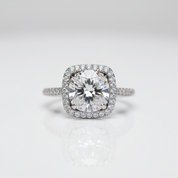 2ct Round Cut Diamond OptionHalo Engagement Ring - Evani Naomi Jewelry