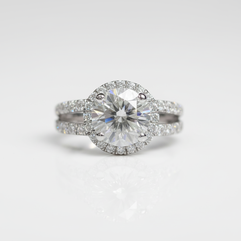 2ct Round Cut Split Shank Diamond OptionEngagement Ring - Evani Naomi Jewelry