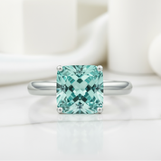 3.0 Ct Princess Cut Aquamarine Classic Solitaire Engagement Ring-Evani Jewelry