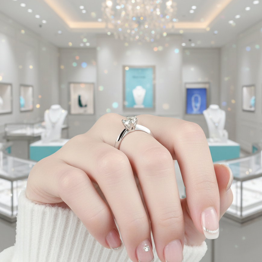 3.0 Ct Classic Round Cut Diamond Engagement Ring-Evani Jewelry