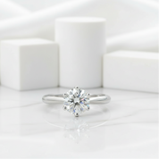 3.0 Ct Classic Round Cut Diamond Engagement Ring-Evani Jewelry