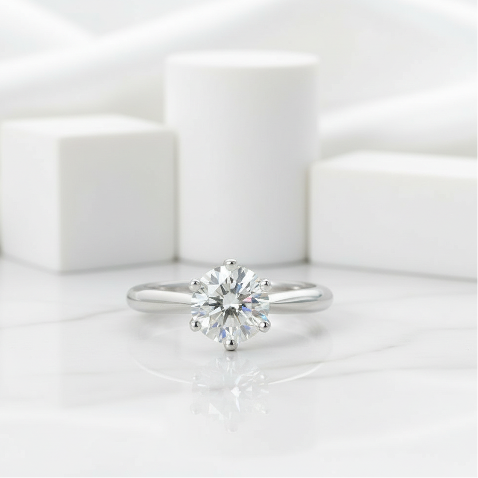 3.0 Ct Classic Round Cut Diamond Engagement Ring-Evani Jewelry