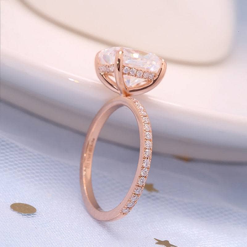 3.0 Ct Cushion Cut 14k Gold Engagement Ring-Evani Jewelry