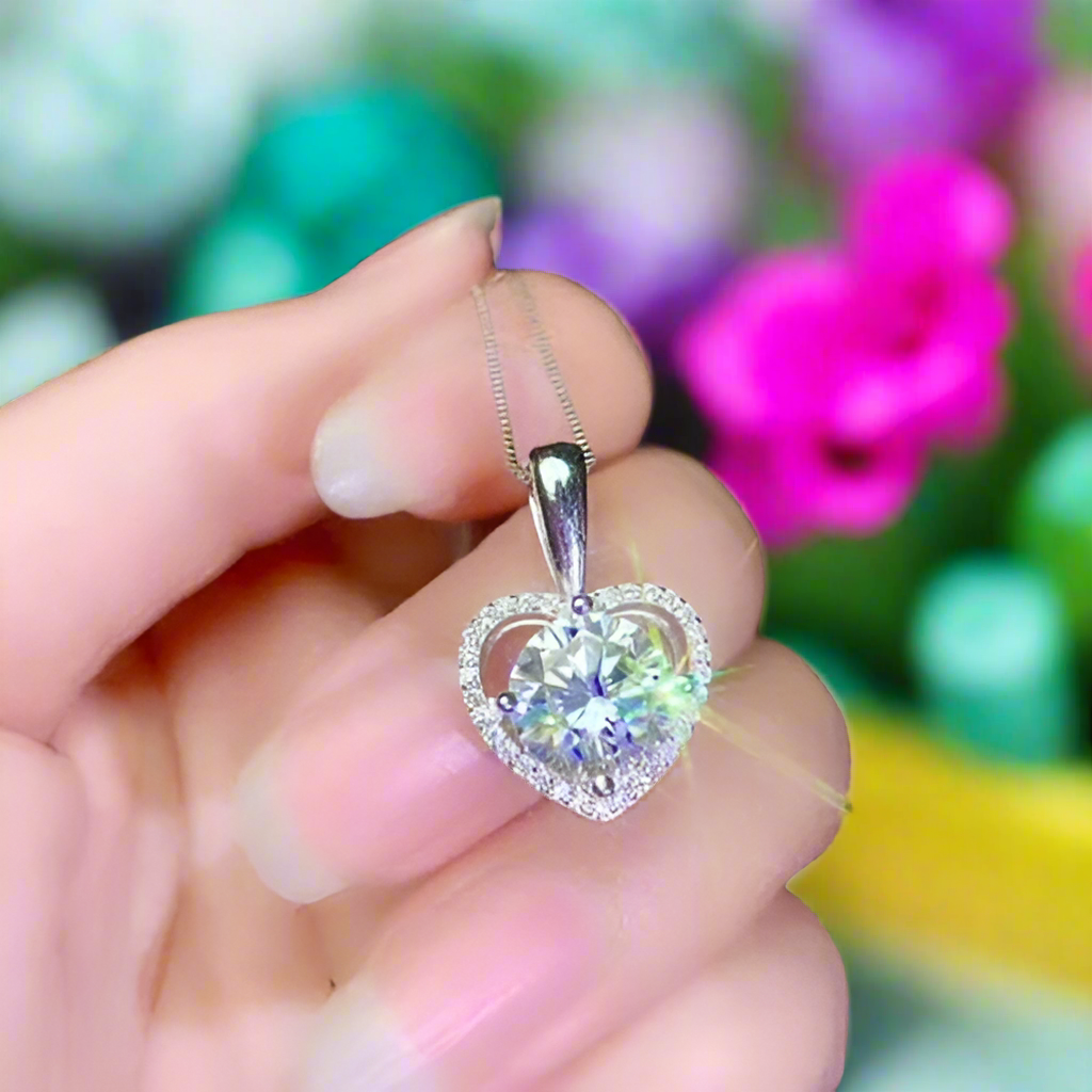 3.0 Ct Diamond Heart Shape Pendant Necklace-Evani Naomi Jewelry
