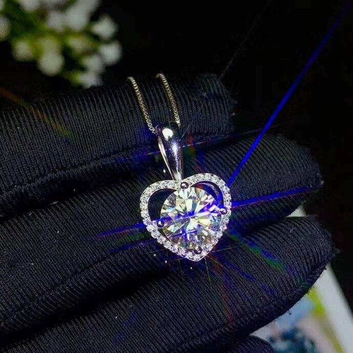 3.0 Ct Diamond Heart Shape Pendant Necklace-Evani Naomi Jewelry