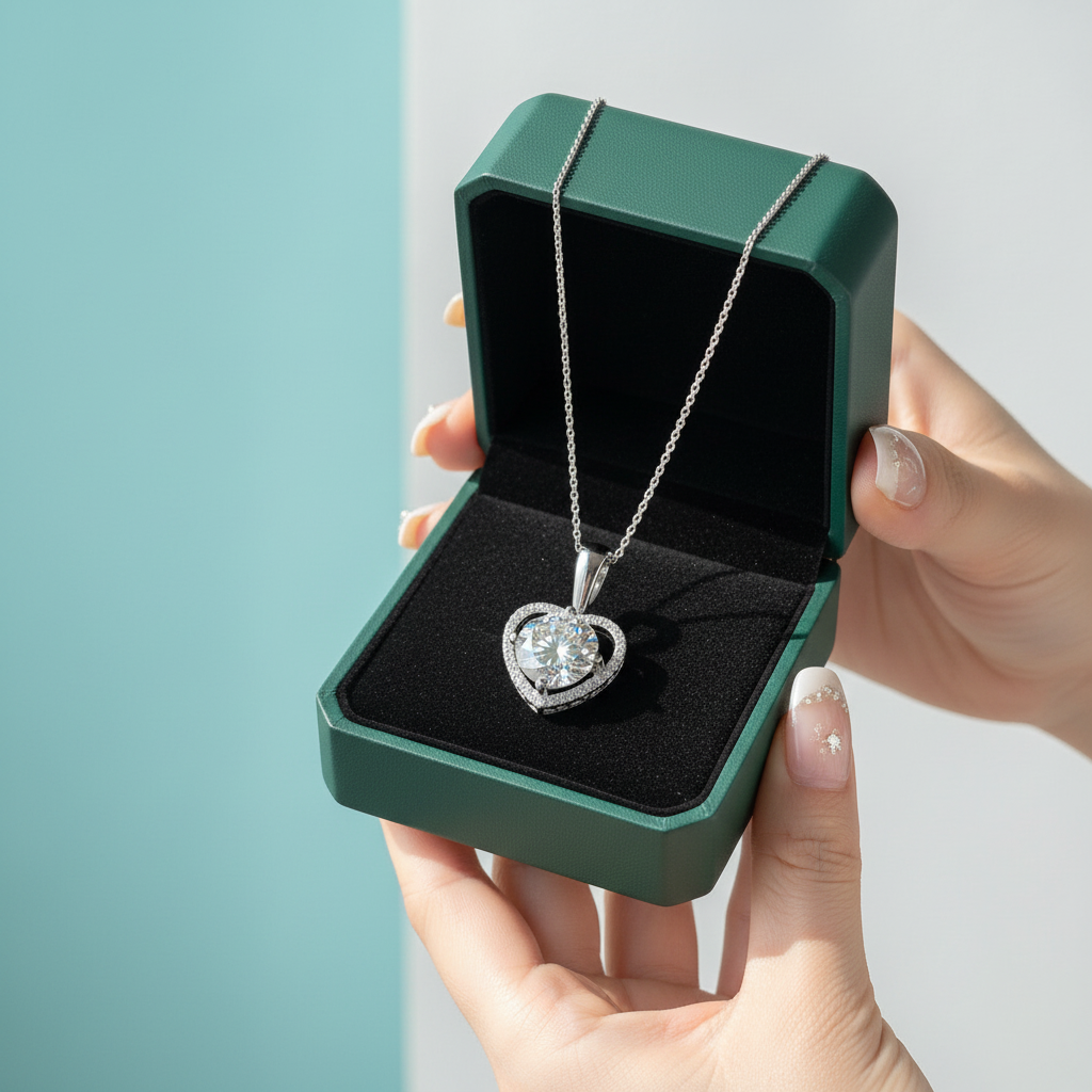3.0 Ct Diamond Option Heart Shape Pendant Necklace