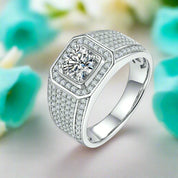 3.0 Ct Diamond Men's Ring in Pave Setting-Evani Naomi Jewelry