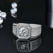 3.0 Ct Diamond Men's Ring in Pave Setting-Evani Naomi Jewelry