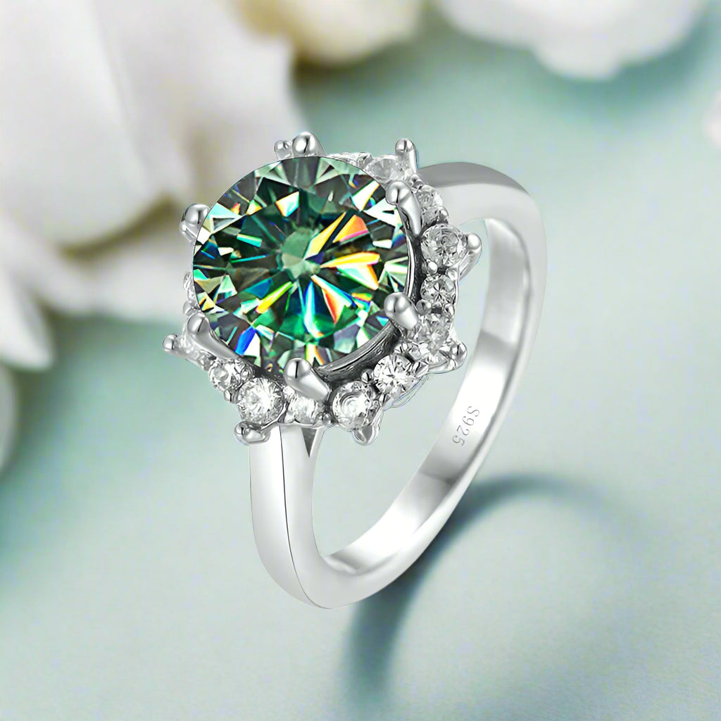 3.0 Ct Flower Shaped Diamond Engagement Ring-Evani Naomi Jewelry