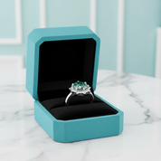 3.0 Ct Flower Shaped Peridot Birthstone Engagement Ring