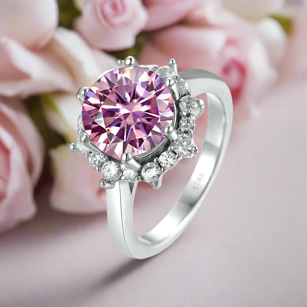 3.0 Ct Flower Shaped Diamond Engagement Ring-Evani Naomi Jewelry