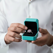 3.0 Ct Flower Shaped Tourmaline Birthstone Engagement Ring