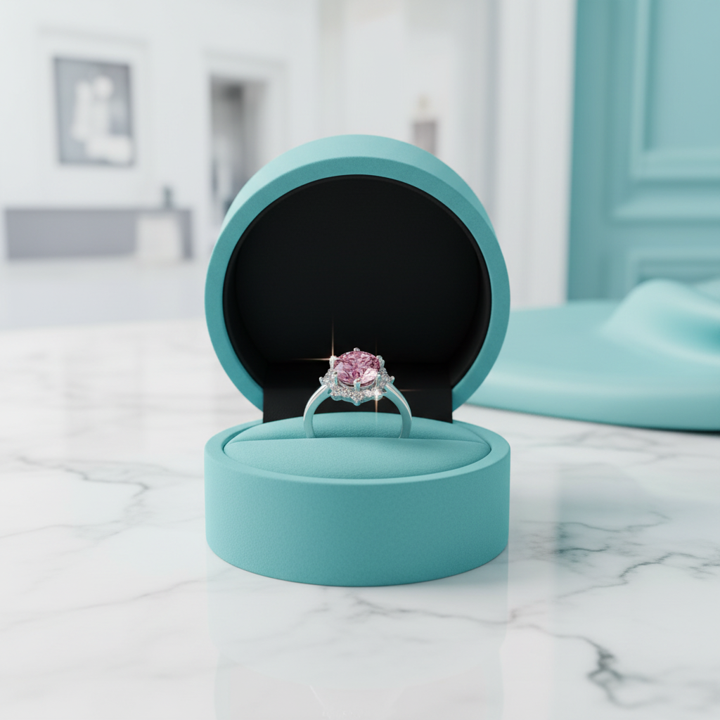 3.0 Ct Flower Shaped Tourmaline Birthstone Engagement Ring