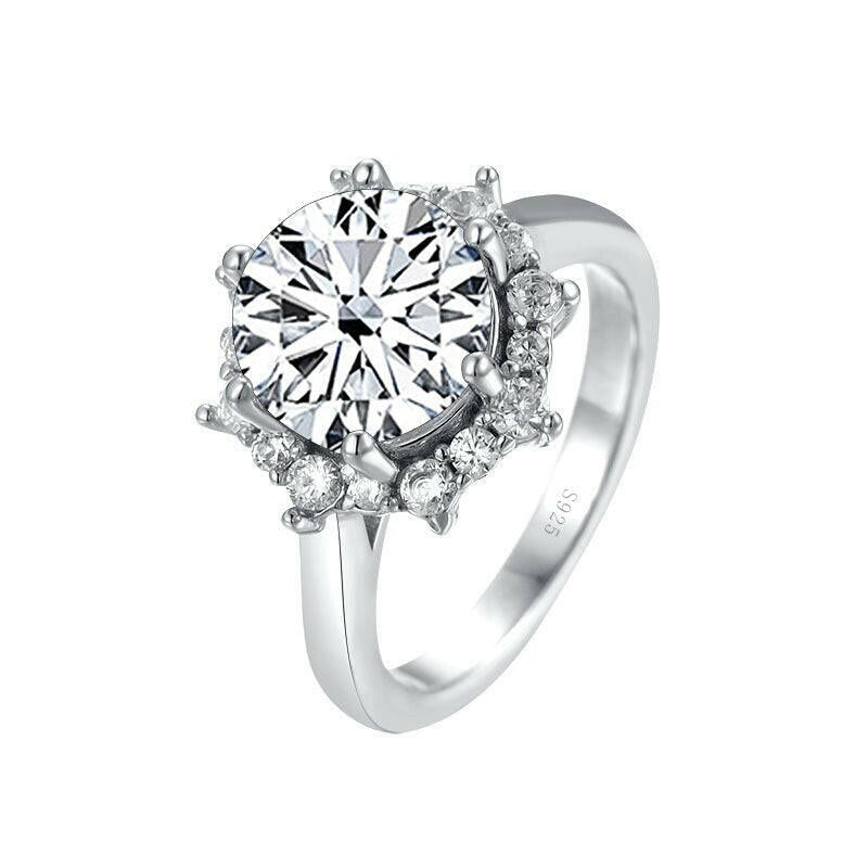 3.0 Ct Flower Shaped Diamond Engagement Ring-Evani Naomi Jewelry