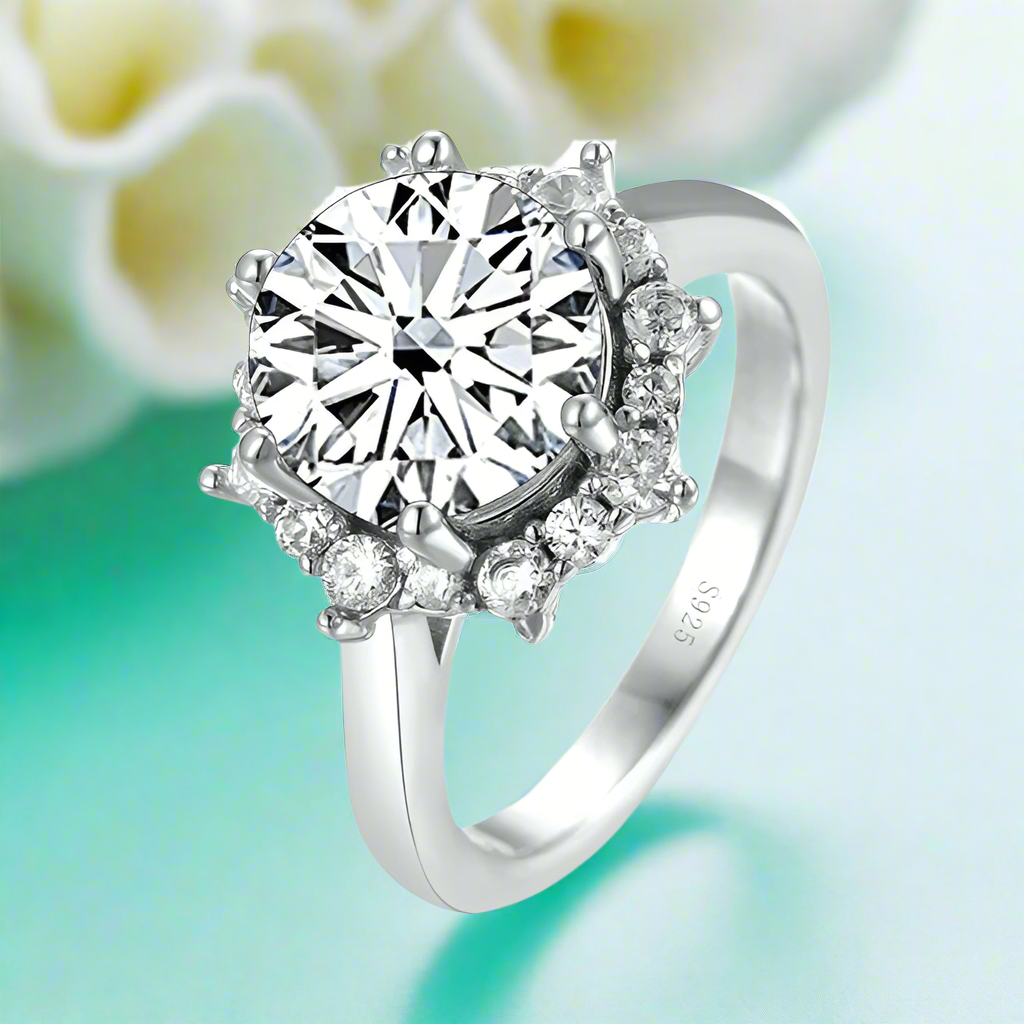3.0 Ct Flower Shaped Diamond Engagement Ring-Evani Naomi Jewelry