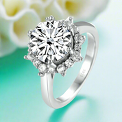 3.0 Ct Flower Shaped Diamond Engagement Ring-Evani Naomi Jewelry