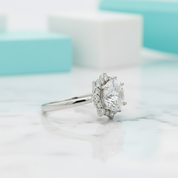 3.0 Ct Flower Shaped Diamond Birthstone Engagement Ring-Evani Jewelry