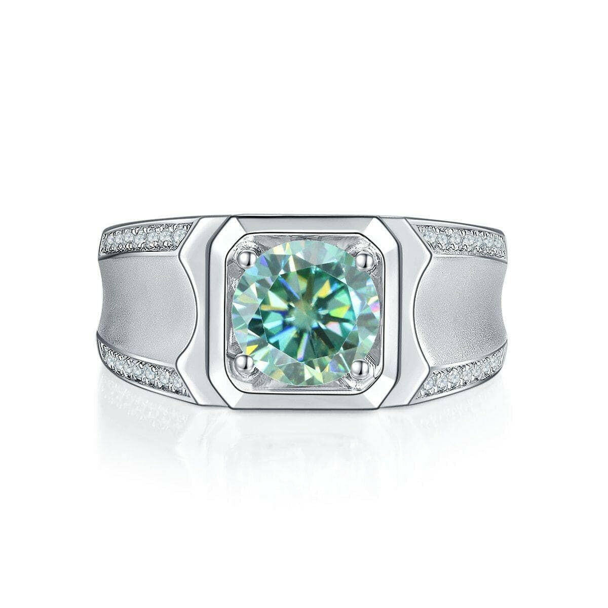 3.0 Ct Green Diamond Men's Modern Ring-Evani Naomi Jewelry