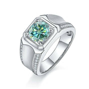 3.0 Ct Green Diamond Men's Modern Ring-Evani Naomi Jewelry