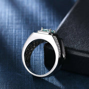3.0 Ct Green Diamond Men's Modern Ring-Evani Naomi Jewelry
