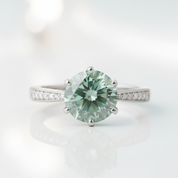 3.0 Ct Green Round Cut Diamond Option Engagement Ring - Evani Naomi Jewelry