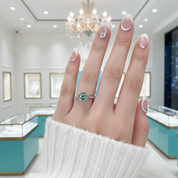 3.0 Ct Green Round Cut Diamond Option Engagement Ring - Evani Naomi Jewelry