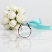 3.0 Ct Halo Radiant Cut Insert Ring Set-Evani Jewelry