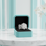 3.0 Ct Halo Radiant Cut Insert Ring Set-Evani Jewelry