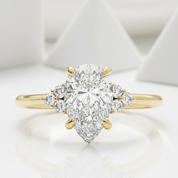 3.0 Ct Pear Cut Diamond Engagement Ring-Evani Jewelry