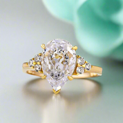 3.0 Ct Pear Cut Diamond Engagement Ring-Evani Naomi Jewelry