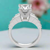 3.0 Ct Princess Cut Diamond Channel Setting Engagement Ring-Evani Naomi Jewelry