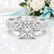 3.0 Ct Princess Cut Diamond Option Channel Setting Engagement Ring
