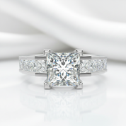 3.0 Ct Princess Cut Diamond Option Channel Setting Engagement Ring - Evani Naomi Jewelry