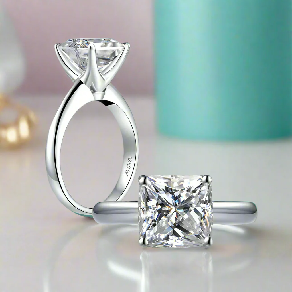 3.0 Ct Princess Cut Diamond Classic Solitaire Engagement Ring-Evani Naomi Jewelry