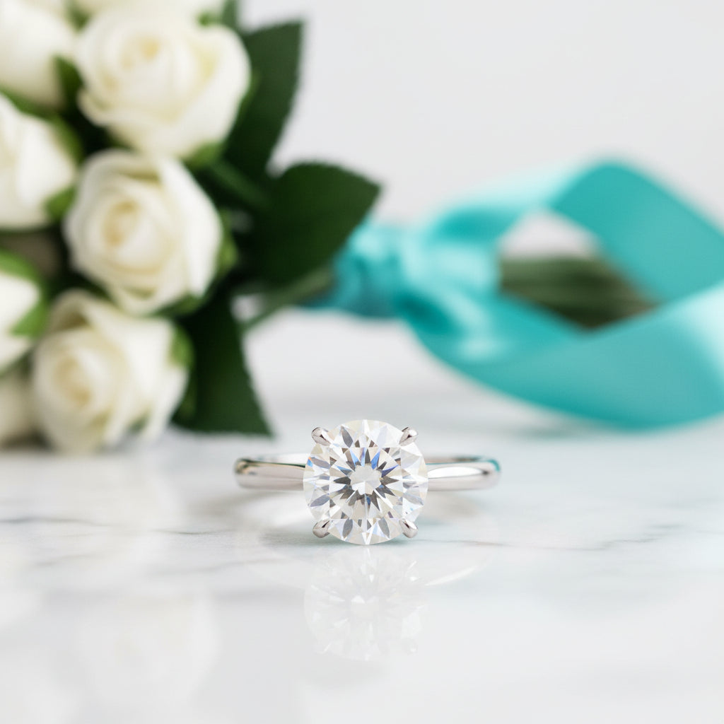 3.0 Ct Round Brilliant Cut Diamond Classic Engagement Ring-Evani Jewelry