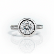 3.0 Ct Round Cut Diamond Option Bezel Engagement Ring