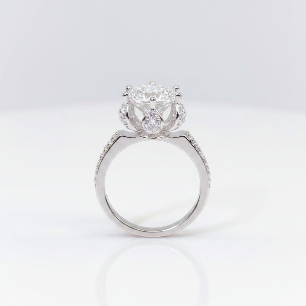 3.0 Ct Round Cut Diamond Blossom Bud Engagement Ring-Evani Jewelry