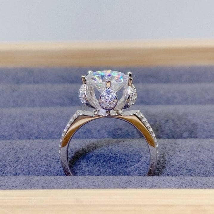 3.0 Ct Round Cut Diamond Blossom Bud Engagement Ring-Evani Naomi Jewelry